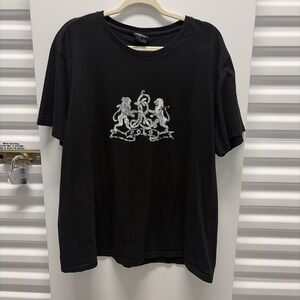 Vintage 90s  Mens Polo Ralph Lauren Tshirt Size X-Large Black Big Logo Crest